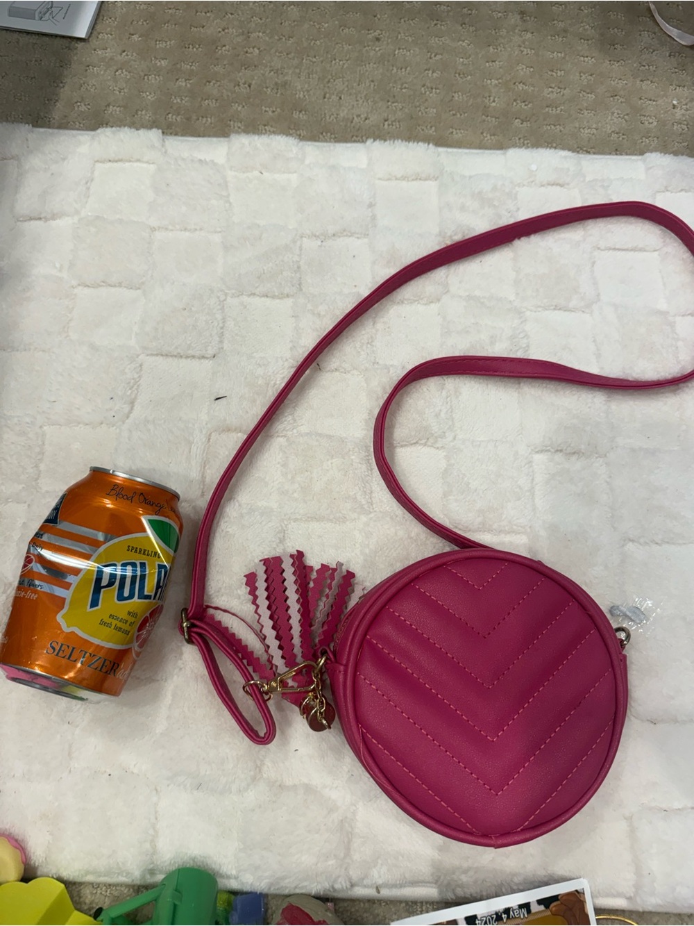 Hot Pink Round Crossbody Bag - Womens Fashion